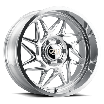 Cast Aluminum Wheels Gemini 9112 PO 24x14 Milled Spokes Polished 6 On 139.7 Bolt Pattern -76 Offset Cali Offroad Wheels