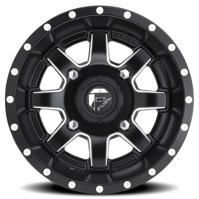 Aluminum Wheels 16X7 Maverick UTV D538 4 On 110 Matte Black Milled 79.4 Bore 13 Offset Fuel Off Road Wheels
