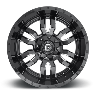 Aluminum Wheels 17X9 Sledge D595 5 On 114.3/5 On 127 Gloss Black/Milled 78.1 Bore 1 Offset Fuel Off Road Wheels