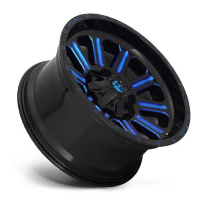 Aluminum Wheels 20X10 Hardline D646 5 On 114.3/5 On 127 Gloss Black/Candy Blue 78.1 Bore -18 Offset Fuel Off Road Wheels