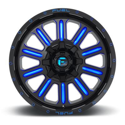 Aluminum Wheels 20X9 Hardline D646 5 On 139.7/5 On 150 Gloss Black/Candy Blue 110.3 Bore 1 Offset Fuel Off Road Wheels