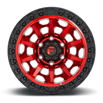 Aluminum Wheels 17X9 Covert D695 5 On 127 Candy Red Black Bead Ring 71.5 Bore 1 Offset Multi Spoke Fuel Off Road Wheels