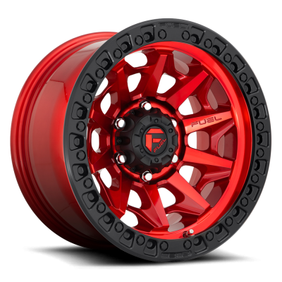 Aluminum Wheels 18X9 Covert D695 5 On 127 Candy Red Black Bead Ring 71.5 Bore 1 Offset Multi Spoke Fuel Off Road Wheels