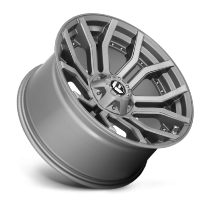 Aluminum Wheels 24X12 Rage Platinum D713 5 On 127/5 On 139.7 Brushed Gunmetal Gray Tinted Clear 87.1 Bore -44 Offset Fuel Off Road Wheels