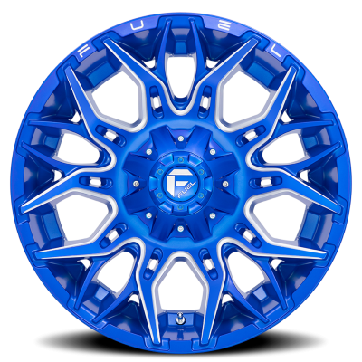 Aluminum Wheels 22X12 Twitch D770 5 On 114.3/5 On 127 Anodized Blue Milled 78 Bore -44 Offset Fuel Off Road Wheels