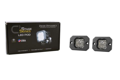 Stage Series C1 LED Pod Pro White Flood Flush RBL Pair Diode Dynamics