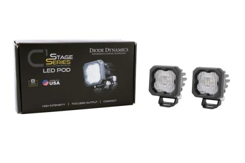 Stage Series C1 LED Pod White SAE Fog Standard ABL Pair Diode Dynamics