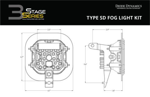 SS3 Sport Type SD Kit ABL White SAE Fog Diode Dynamics