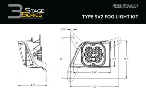 SS3 Sport Type SV2 Kit ABL Yellow SAE Fog Diode Dynamics