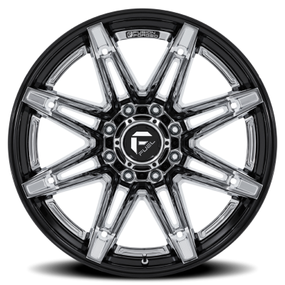 Aluminum Wheels 24X12 Brawl FC401PB 6 On 139.7 Chrome/Gloss Black Lip 106.1 Bore -44 Offset Fuel Off Road Wheels