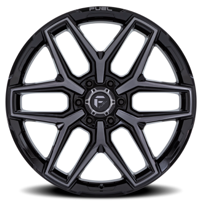 Aluminum Wheels 20X9 Flux 6 FC854BT 6 On 114.3 Gloss Black Brushed Gray Tint 66.06 Bore 20 Offset Fuel Off Road Wheels