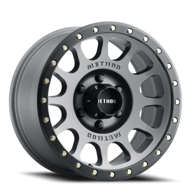 Aluminum Wheels 18x9 NV MR305 Bolt Pattern 6 On 135 Offset 18 Lip Size 1.38 Titanium TT Matte Black Lip Method