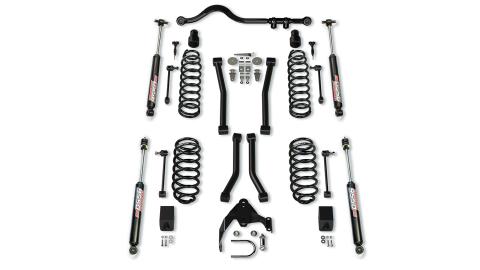 07-18 Wrangler JK 4 Door 3 Inch Suspension System w/ 4 Sport Control Arms & 9550 VSS Twin-Tube TeraFlex
