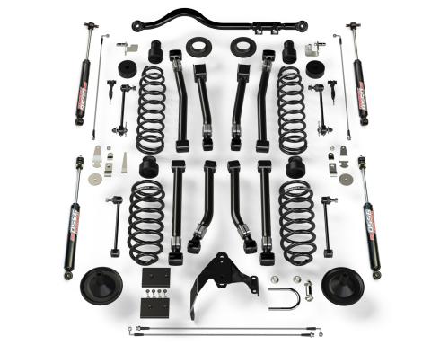 07-18 Wrangler JK 2 Door 4 Inch Suspension System w/ 8 Alpine Short Control Arms & 9550 VSS Twin-Tube TeraFlex