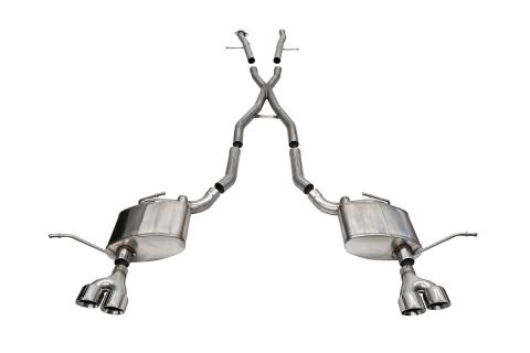 2.5 Inch Dual Rear Exit Cat-Back Exhaust System with Twin 4.0 Inch Polished Pro-Series Tips 14-21 Jeep Grand Cherokee Summit Edition Corsa Performance