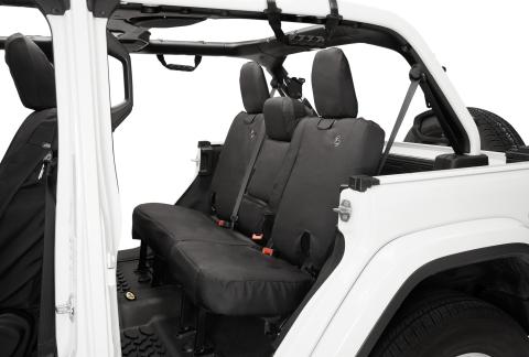 Jeep Wrangler Seat Covers For Jeep 2018-2023 Wrangler JL 4 Door Rear without Fold Down Arm Rest Premium Vinyl Fabric Black Diamond Bestop