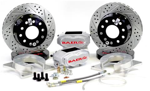 Brake System 11 Inch Rear SS4+ Deep Stage 4-Caliper Clear Ford 8.8 Inch BAER Brakes