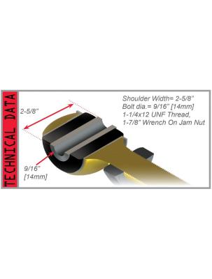 97-06 Jeep Wrangler TJ Bushing Arm Lower Front or Rear Large Frame End L.H. Thread TeraFlex