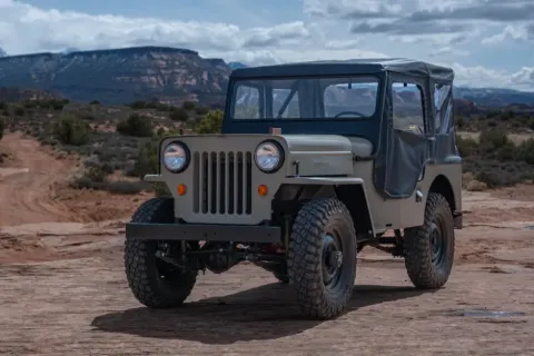 Tigertop Soft Top For Jeep 1953-1964 CJ3B Black Crush Bestop