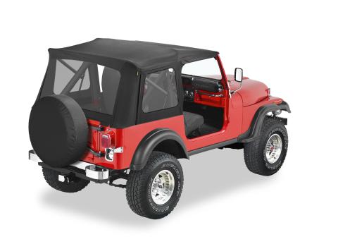 Jeep CJ7 Soft Top Supertop Classic Squareback Soft Tops For Jeep 1976-1986 CJ7 Clear Black Crush Bestop