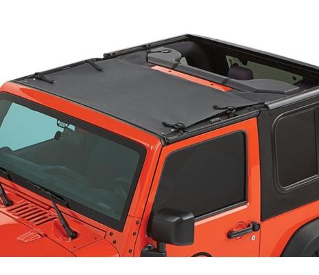Jeep Wrangler Bikini Top Sun Standard Targa Style Bikini Top For Jeep 2007-2018 Wrangler JK Black Diamond Fabric Bestop