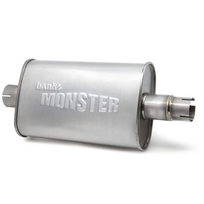 Stainless Steel Exhaust Muffler 2.5 Inch Inlet and Outlet W/adapter 91-99 Jeep 4.0L Banks Power