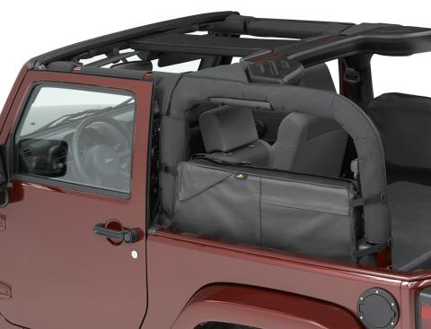 RoughRider Saddlebag/Duffle For Jeep 2007-2018 Wrangler JK 2 Door 28x12x6 Inch Black Diamond Bestop
