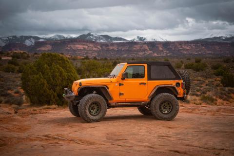 Jeep Wrangler Trektop Glide Slantback Soft Tops For Jeep 2018-Current Wrangler JL 2 Door Black Diamond Bestop