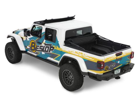 Supertop Truck Bed Cap 2 For Jeep 2020-2024 Gladiator 5.0 Foot Black Diamond PVC Coated Sailcloth No Drill Bestop