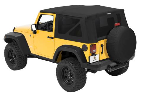 Replace-A-Top for OEM Hardware For Jeep 2007-2009 Wrangler JK 2 Door Tinted Black Diamond Sailcloth No Door Skins Included Bestop