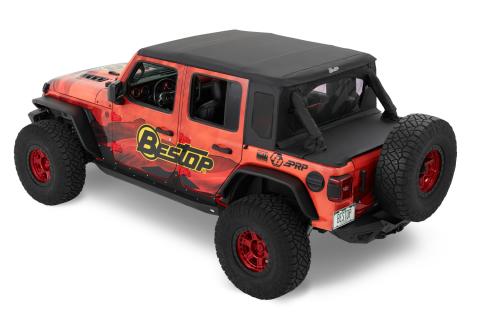 Jeep Wrangler Halftop Soft Top Conversion Kit For Jeep 2018-2023 Wrangler JL 4 Door Black Diamond Bestop