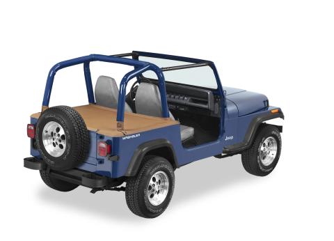 Cargo Deck Covers For Jeep 1992-1995 Wrangler YJ Factory Soft top Removed No Belt Rail Channels Spice Bestop