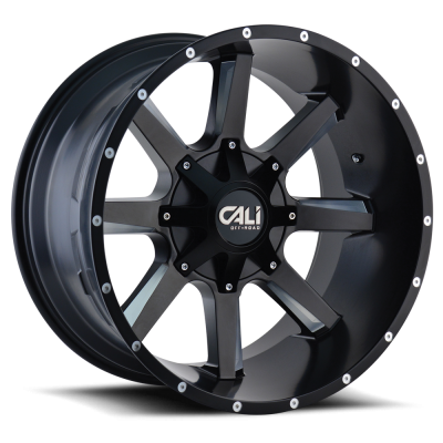 Cast Aluminum Wheels Busted 9100 SB 20x9 Milled Spokes Satin Black 5 On 127/5 On139.7 Bolt Pattern 18 Offset Cali Offroad Wheels