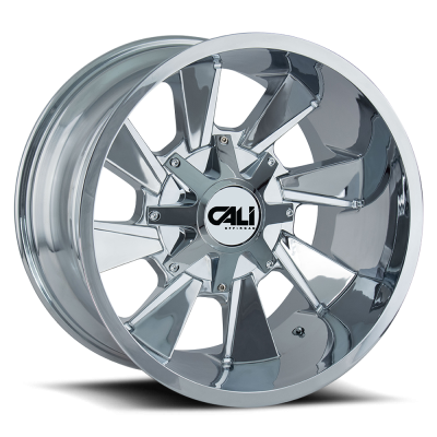 Cast Aluminum Wheels Distorted 9106 CH 22x12 Chrome 6 On 135/6 On139.7 Bolt Pattern -44 Offset Cali Offroad Wheels