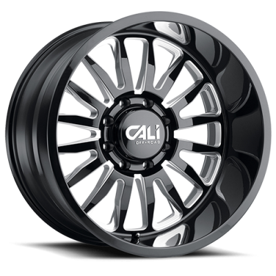 Cast Aluminum Wheels Summit 9110 GB-M 20x12 Milled Spokes Gloss Black 5 On 139.7 Bolt Pattern -51 Offset Cali Offroad Wheels
