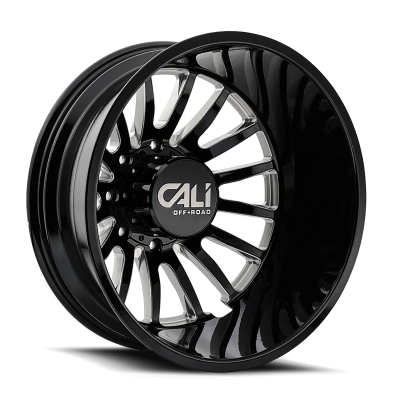 Cast Aluminum Dually Wheels Summit Dually 9110D GB 22x8.25 Milled Spokes Gloss Black 8 On 210 Bolt Pattern -232 Offset Cali Offroad Wheels