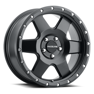 Aluminum Wheels 18x8 Boost 946B Satin Black 6 Spoke 35 Offset 5 on 110 Bolt Pattern 72.62 Bore Raceline