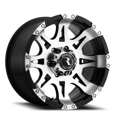 Aluminum Wheels 18x9 Raptor 982 Machined Face Black 20 Offset 8 on 165.1 Bolt Pattern 125 Bore Raceline