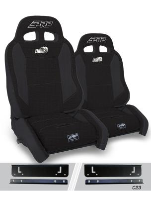 Enduro Elite Suspension Seat Crawl Edition Kit for Jeep Wrangler CJ7/YJ Pair Black PRP Seats