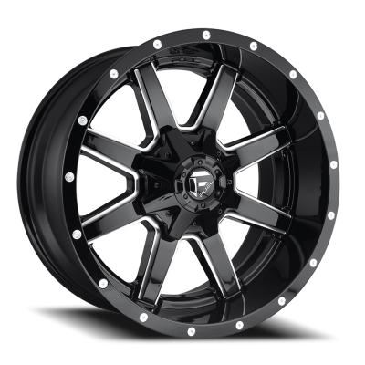 Aluminum Wheels 20X10 Maverick D610 5 On 114.3/5 On 127 Gloss Black/Milled 78.1 Bore -18 Offset Fuel Off Road Wheels