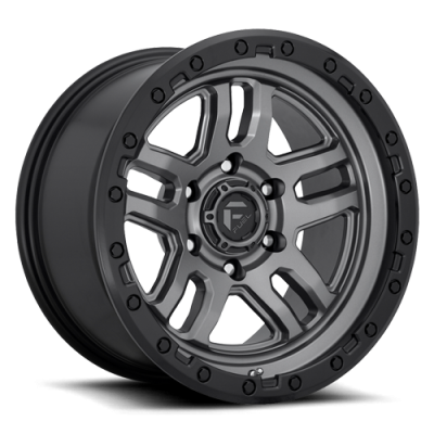 Aluminum Wheels 18X9 AMMO D701 5 On 127 Matte Gunmetal Gray W/Black Bead Ring 71.5 Bore 1 Offset 5 Spoke Fuel Off Road Wheels