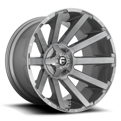 Aluminum Wheels 20X10 Contra Platinum D714 5 On 114.3/5 On 127 Brush Gunmetal Gray/Clear Tint 78.1 Bore -18 Offset Multi Spoke Fuel Off Road Wheels