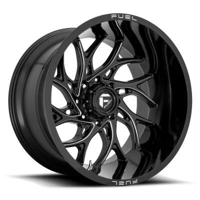 Aluminum Wheels 22X12 Runner D741 5 On 127 Gloss Black Milled 71.5 Bore -44 Offset Fuel Off Road Wheels
