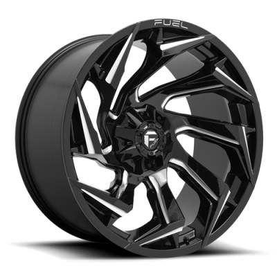 Aluminum Wheels 15X8 Reaction D753 5 On 114.3/5 On 120.65 Gloss Black/Milled 72.7 Bore -18 Offset Fuel Off Road Wheels