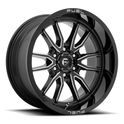 Aluminum Wheels 18X9 Clash 6 D761 6 On 120 Gloss Black Milled 67.06 Bore 1 Offset Multi Spoke Fuel Off Road Wheels
