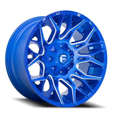 Aluminum Wheels 22X10 Twitch D770 5 On 114.3/5 On 127 Anodized Blue Milled 78 Bore -18 Offset Fuel Off Road Wheels