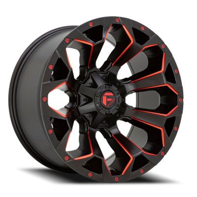 Aluminum Wheels 18X9 Assault D787 5 On 114.3/5 On 127 Matte Black Milled Red Tint 78.1 Bore 1 Offset Fuel Off Road Wheels