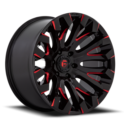 Aluminum Wheels 20X10 Quake D829 5 On 127 Gloss Black Milled Red 71.5 Bore -18 Offset Fuel Off Road Wheels