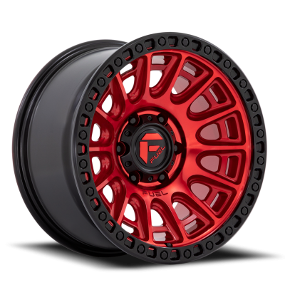 Aluminum Wheels 17X9 Cycle D834 5 On 127 Candy Red/Black Ring 71.5 Bore 1 Offset Fuel Off Road Wheels