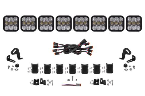 SS5 Pro Universal CrossLink 8-Pod Lightbar White Combo Diode Dynamics